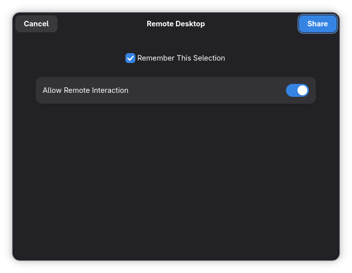 Remote Desktop Permissions Dialog