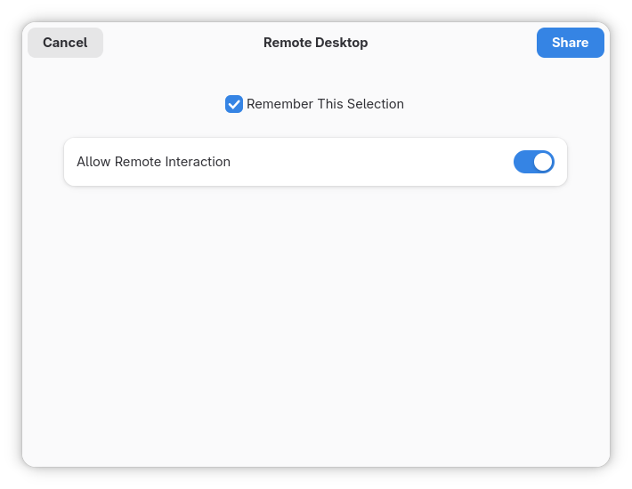 Remote Desktop Permissions Dialog