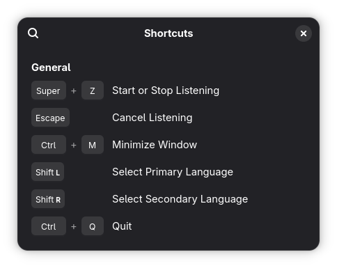 Keyboard shortcuts