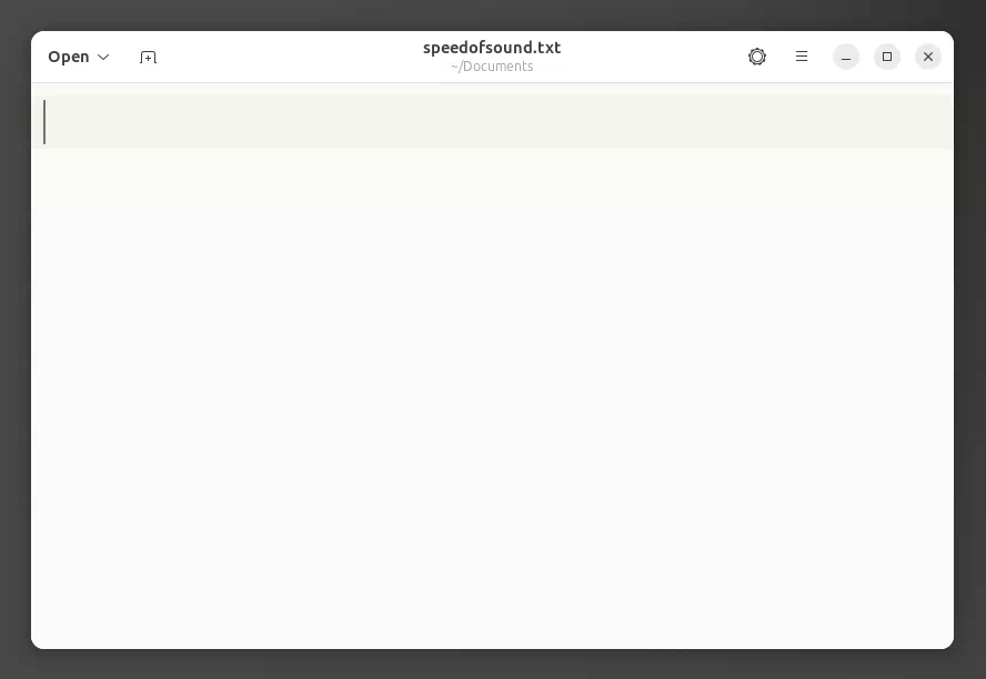 Speed of Sound typing into a text editor